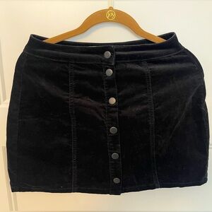 Brandy Melville black velvet skirt